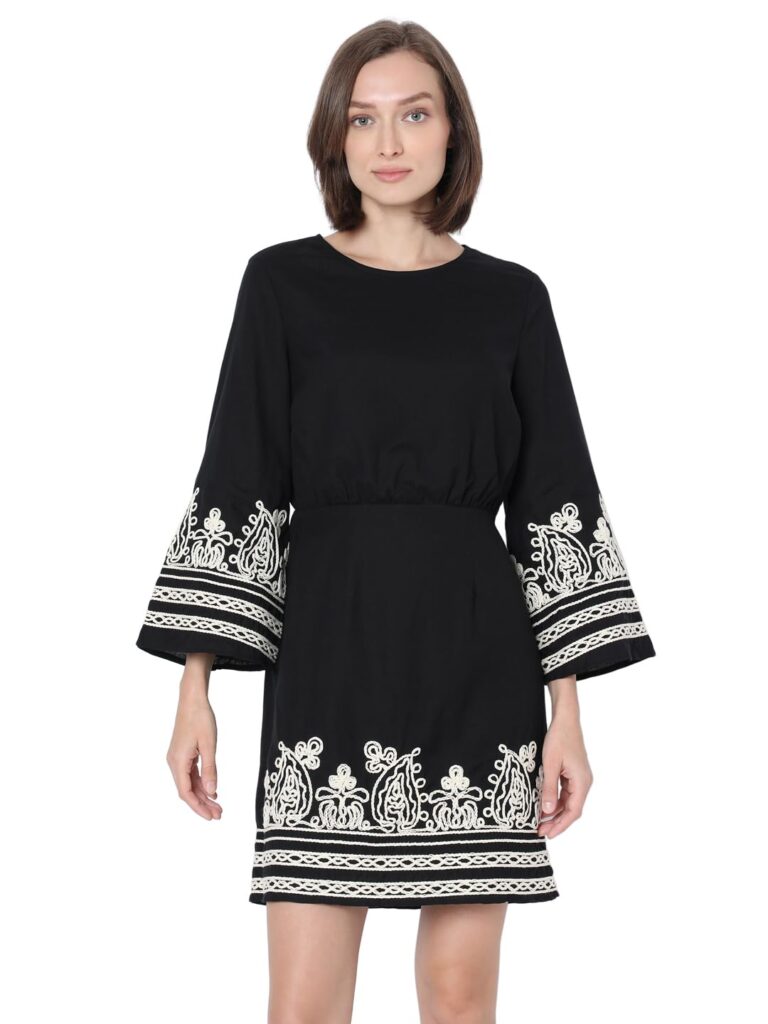 Women's Cotton Fit and Flare Above The Knee Dress