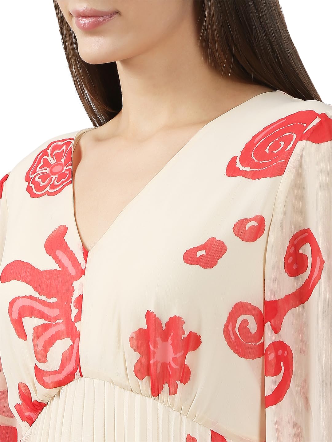 Women's Polyester Fit and Flare Midi Dress - Image 6
