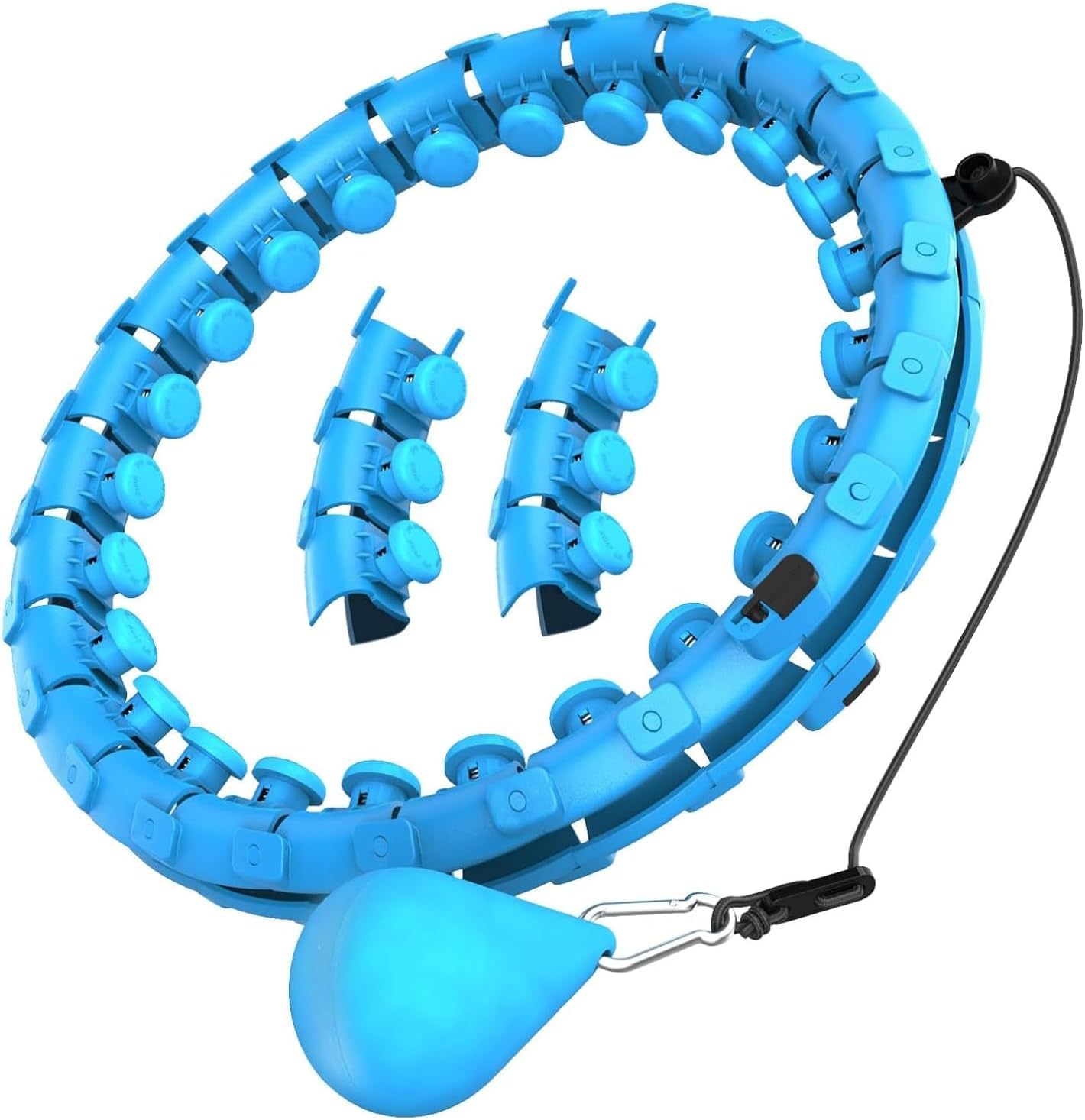 Smart Infinity Heavy Duty Hula Hoop for Adults Weight Loss/Exercise - 360 Degree Waist Fitness - 24 Knots Adjustable Size with Ball